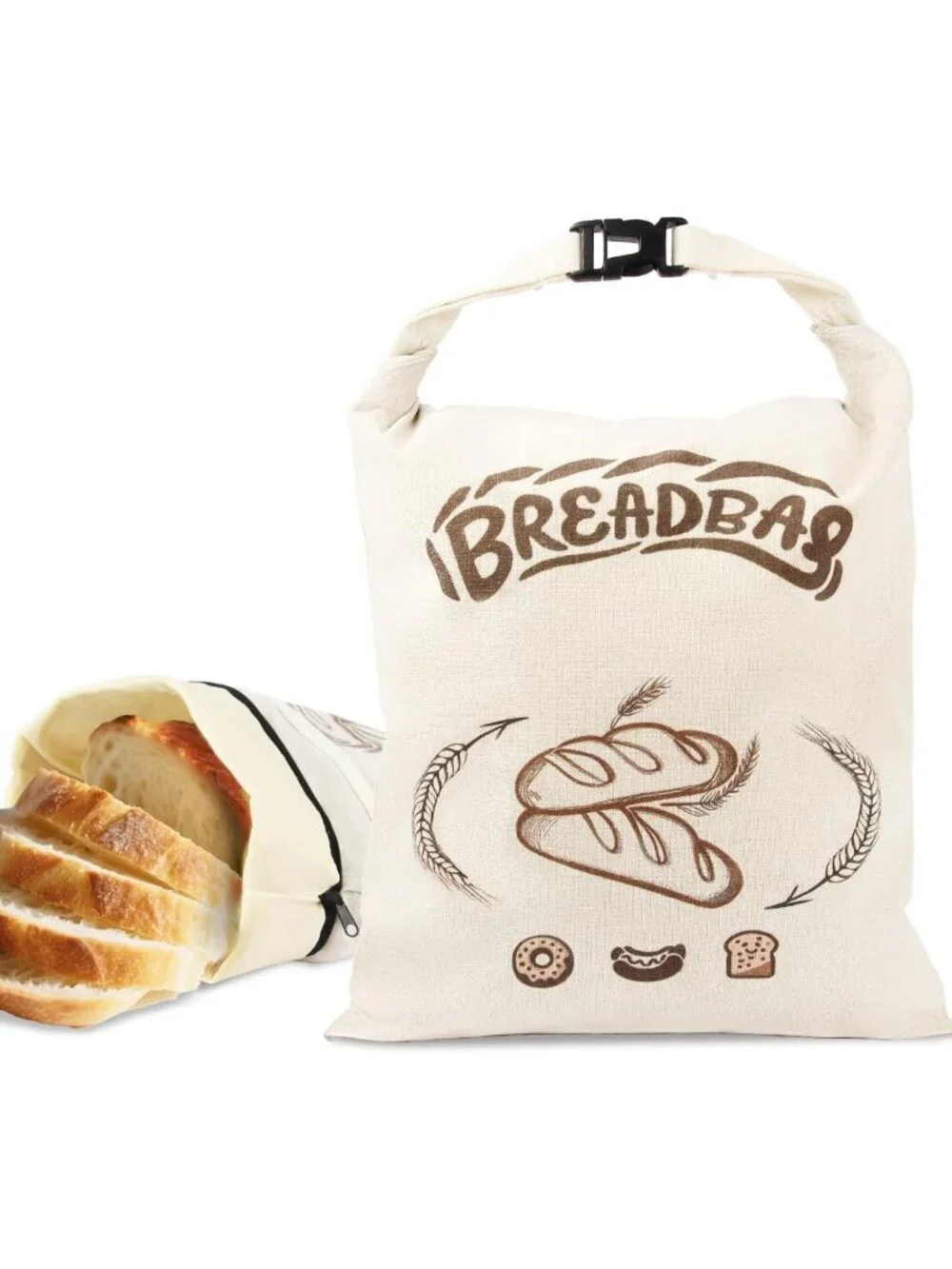 Reusable Beeswax Bread Bags for Sourdough - Large, Washable Storage (2 Pack)
